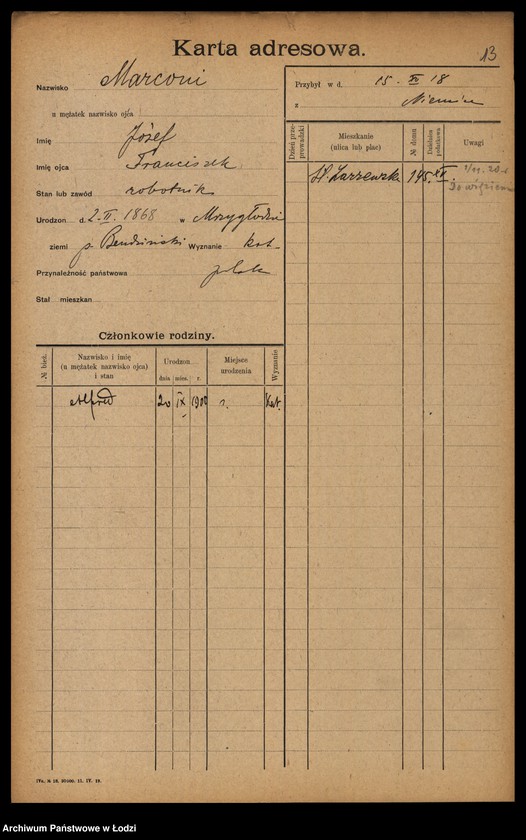 Obraz 15 z jednostki "[Spis ludności Łodzi] Markin - Marosińska"