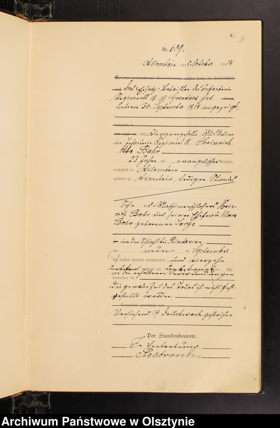 image.from.unit.number "Sterbe-Haupt-Register Tom II, Nr 601-720"