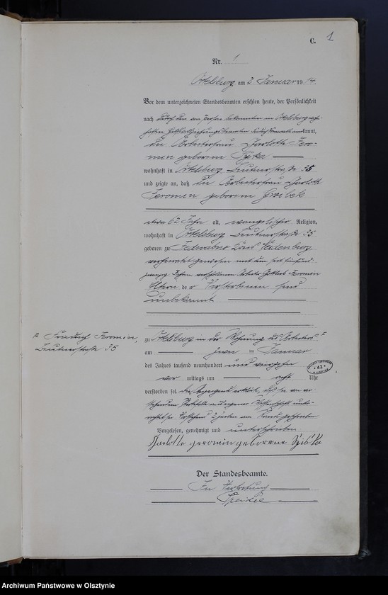 image.from.unit.number "Sterbe-Haupt-Register Nr 1 - 200"