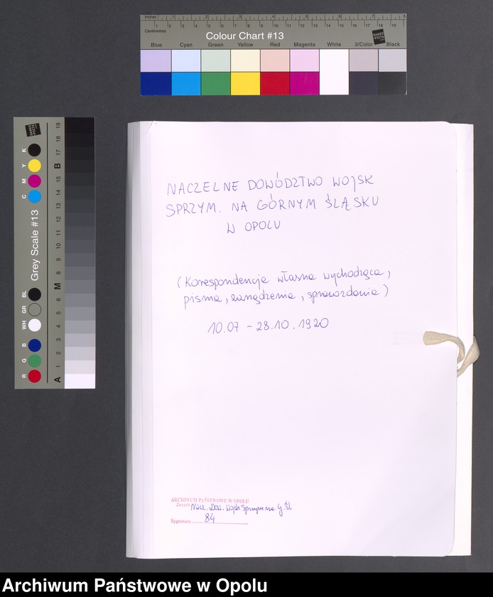 image.from.unit.number "Sorties /Korespondencja własna wychodząca, pisma, zarządzenia, sprawozdania/ 10.07. -28.10.1920"