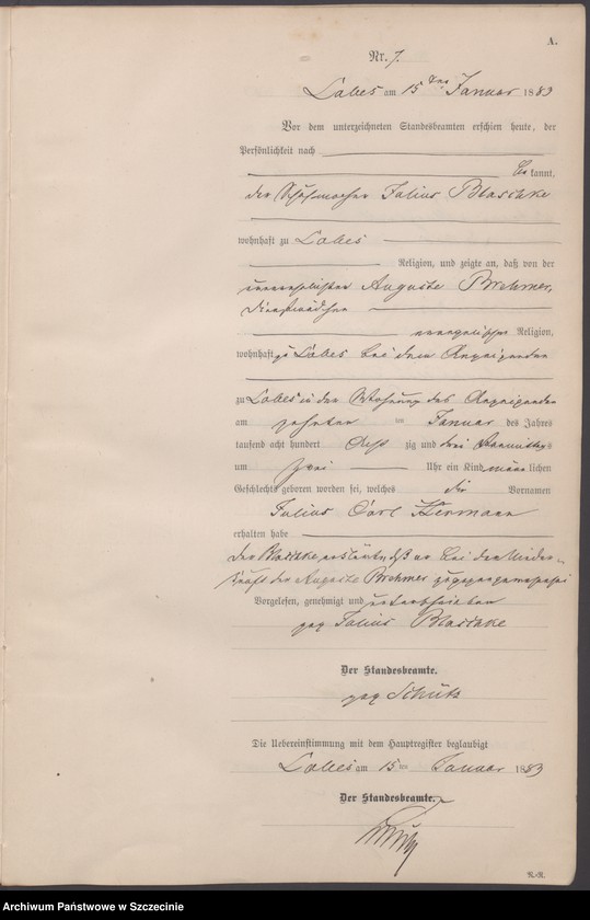 Obraz 11 z jednostki "Geburts-Register (Neben-Register)"