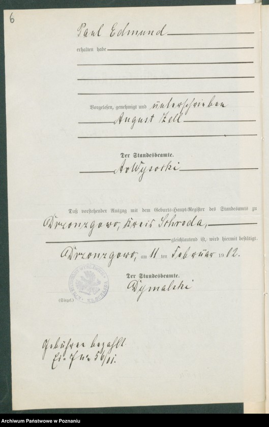 Obraz 8 z jednostki "[Dokumenty dostarczone przez narzeczonych do zawarcia związku małżeńskiego za 1902 rok. Tom IV]"