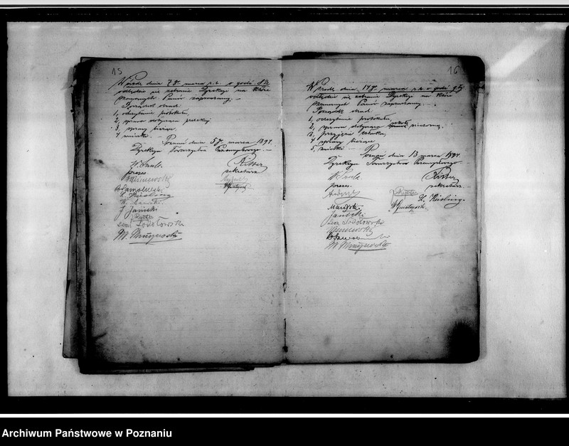 Obraz 14 z jednostki "Informacje o mających się odbyć zebraniach i podpisy członków- uczestników"