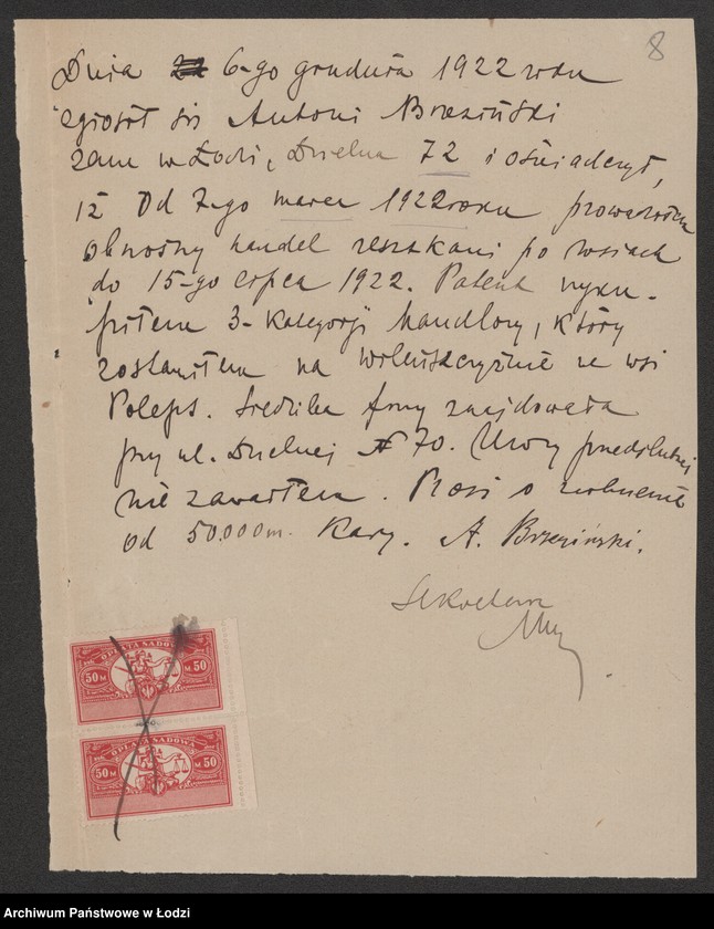 Obraz 10 z jednostki "Antoni Brzeziński- prowadzenie obnośnego handlu resztkami po wsiach"