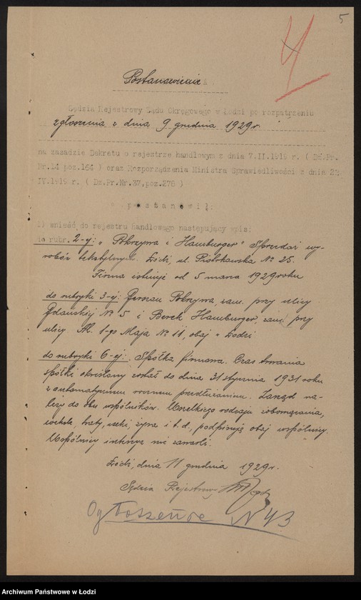 Obraz 7 z jednostki "Gerszon Pokrzywa, Berek Hamburger- sprzedaż wyrobów tekstylnych"