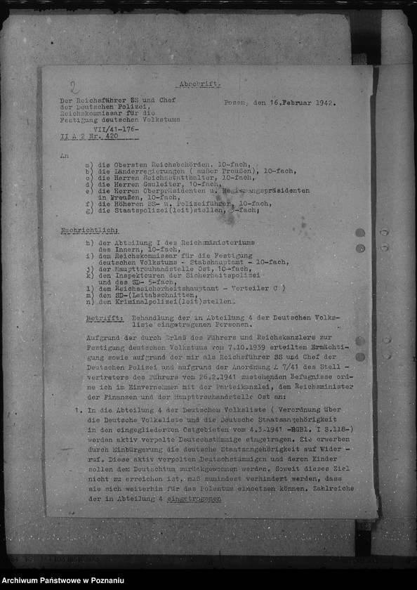 Obraz 6 z jednostki "Behandlung der angehörigen der Abteilung III und IV."