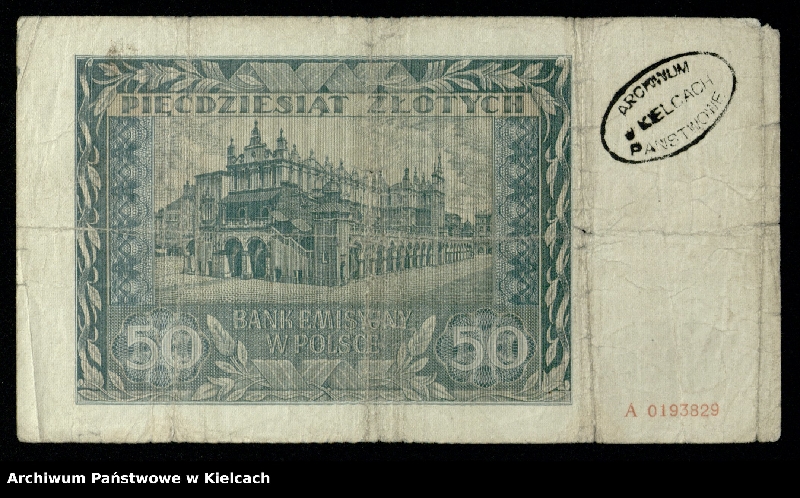 image.from.unit.number "Banknoty polskie z okresu II wojny światowej. Bony i bilety Polskiej Krajowej Kasy Pożyczkowej z okresu I wojny"