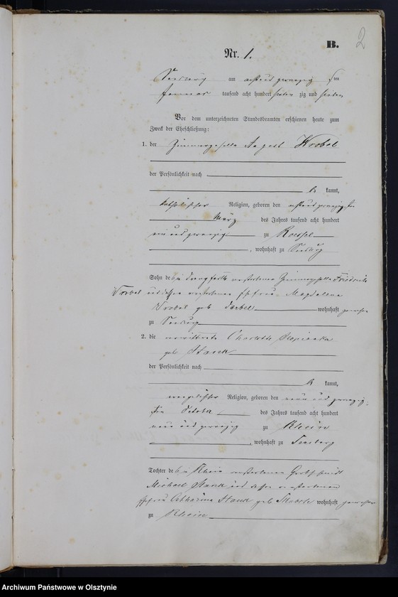 image.from.unit.number "Heiraths-Haupt-Register Nr 1 - 19"