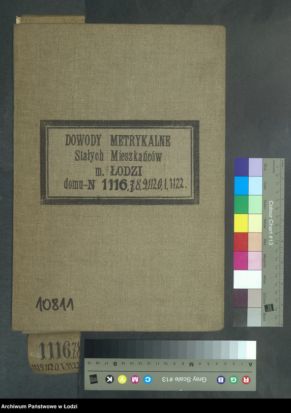 Obraz 2 z jednostki "Dowody metrykalne stałych mieszkańców m. Łodzi nr domu 1116-1122"