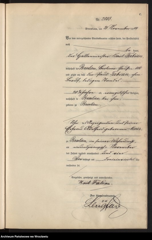 image.from.unit.number "Sterbe-Haupt-Register Breslau I 1904 Band 8"