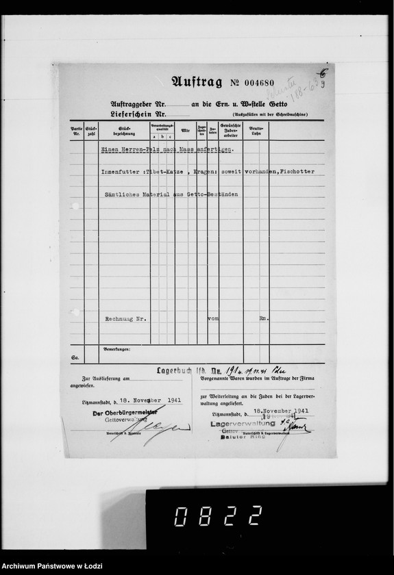 Obraz 12 z jednostki "Kürschnerei. [Zamówienia, rachunki i świadectwa dostaw]"