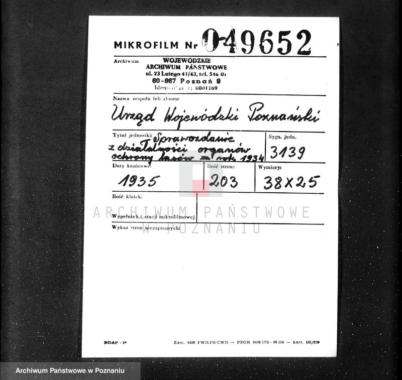 image.from.unit.number "Sprawozdanie z działalności organów ochrony lasów za rok 1934"