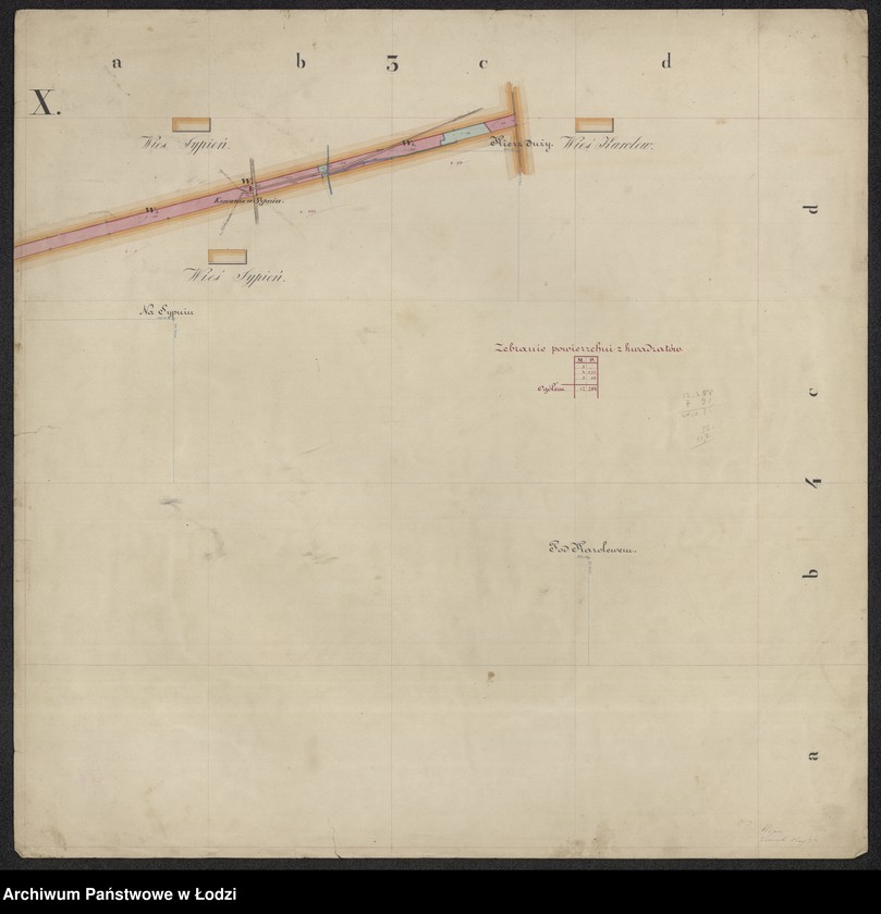 Obraz 10 z jednostki "Pierworys pomiaru dóbr prywatnych Nieborów składających się z folwarków Nieborów, Zygmuntów, Łasieczniki, Jasionna, Wólka Łasiecka, Kaczew, Polesie, Chyleniec ... oraz przyległych lasów ..."