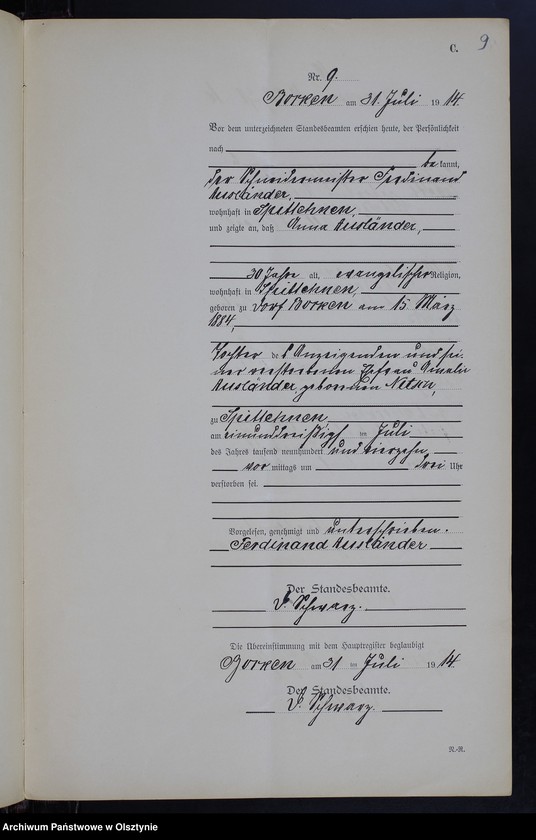 image.from.unit.number "Sterbe-Neben-Register Nr 1 - 19 [ Księga zgonów - wtóropis ]"