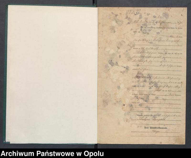 Obraz 4 z jednostki "[Urząd Stanu Cywilnego w Budkowicach Starych. Księga urodzeń za lata 1886-1889]"