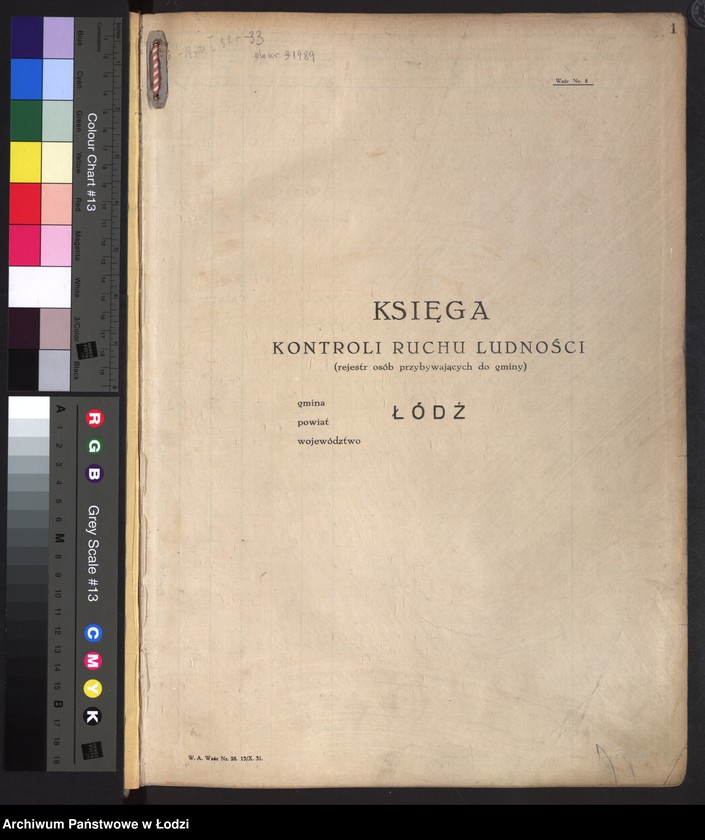 Obraz 4 z jednostki "Księga kontroli ruchu ludności (rejestr osób przybywających do gminy) Łódź, komisariat I, nr 1-2004"