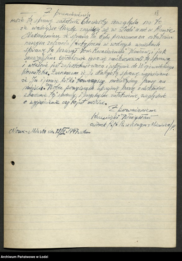 Obraz 19 z jednostki "Korespondencja [z komitetami Polskiej Partii Robotniczej i instytucjami państwowymi w sprawach personalnych]"