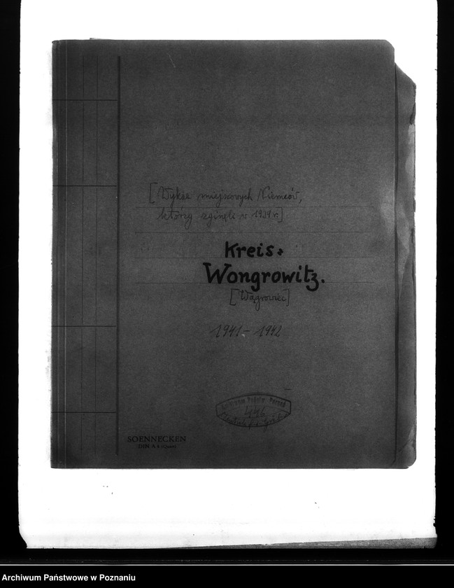Obraz 4 z jednostki "Wykazy miejscowych Niemców, którzy zginęli w 1939 roku. Kreis Wongrowitz (Wągrowiec)"