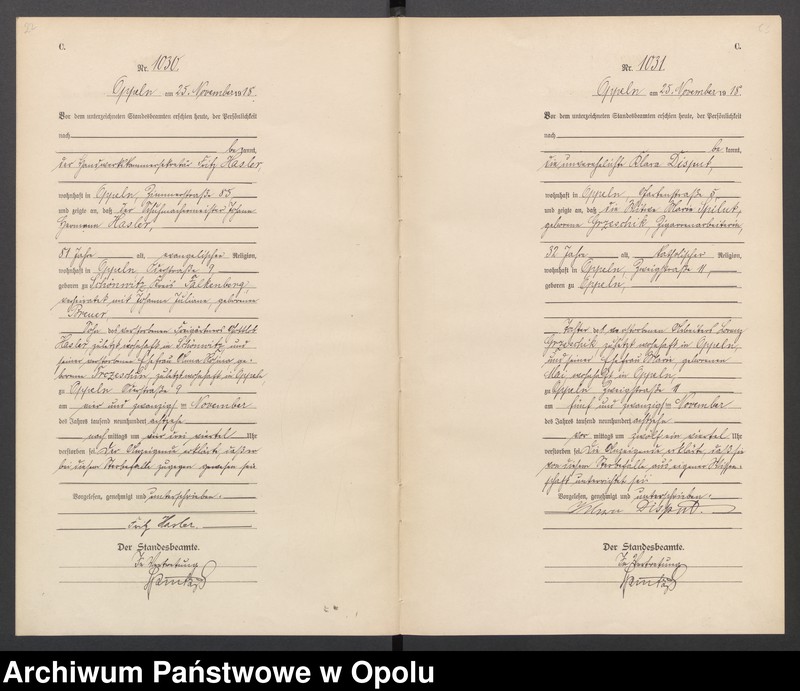 Obraz 15 z jednostki "[Rejestr zgonów] 1918 Tom III Nr 1010-1124"