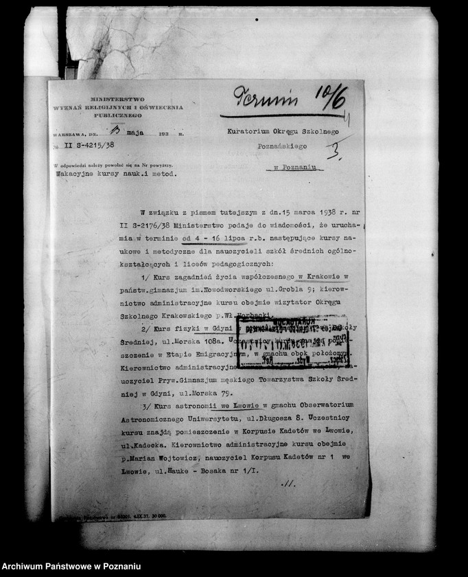 Obraz 7 z jednostki "Kursy wakacyjne nauczycieli szkół powszechnych [Spisy kandydatów na kurs]"