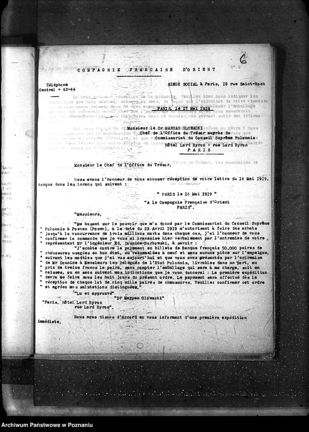 Obraz 11 z jednostki "[Różne papiery i korespondencje dot. Spraw załatwianych przez polskich przedstawicieli handlowych w Paryżu]"