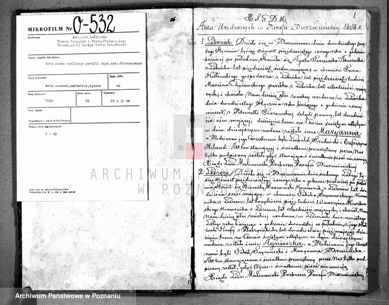 Obraz 2 z jednostki "Akta urodzonych, zaślubionych i zmarłych"