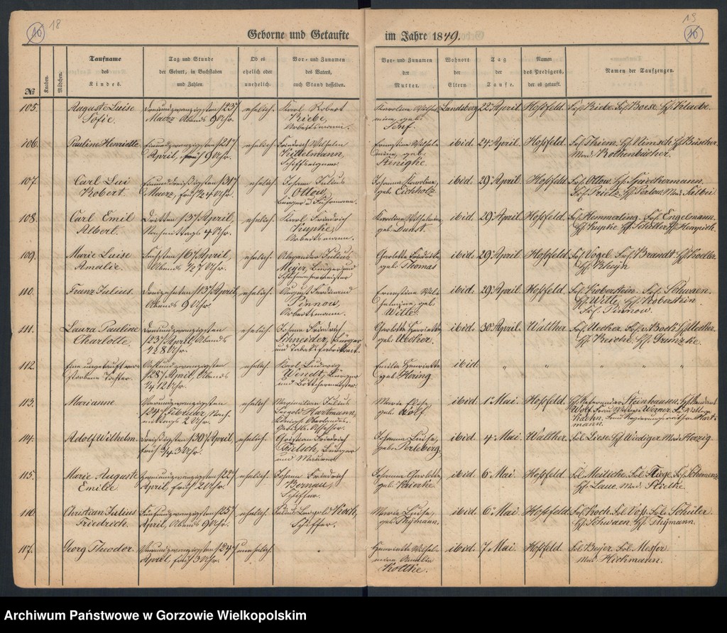 image.from.unit.number "Duplikate der Hauptkirche zu Landsberg an der Warthe (zawiera też księgę zgonów Konkordien Kirche z 1849 r.)"