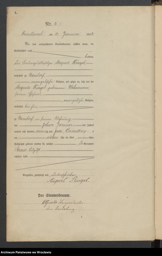 image.from.unit.number "Księga urodzeń USC Mieroszów (Friedland) 1892"