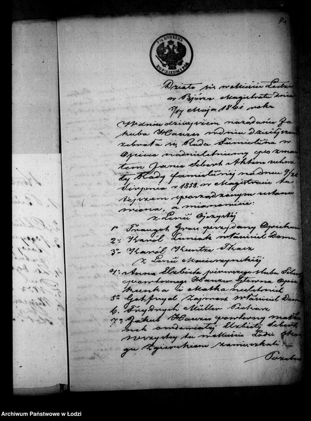 Obraz 18 z jednostki "Akta tyczące się ustanowienia opieki nad nieletnimi po zmarłym Janie Sibert"