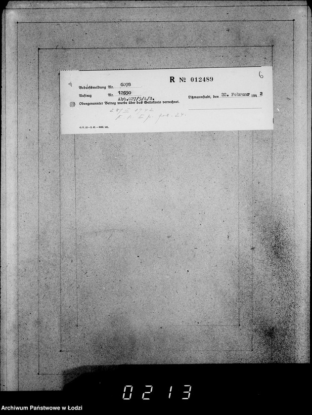 Obraz 10 z jednostki "Aufträge [Lieferscheinen und Rechnungen] 12596-12650 Lebensmitteleinkauf 5/Mü"