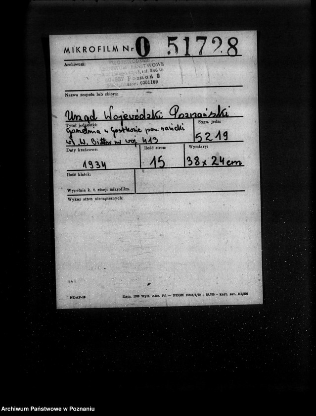 image.from.unit.number "Gorzelnia w Gostkowie powiat rawicki własność W. Bitter nr woj. 413"
