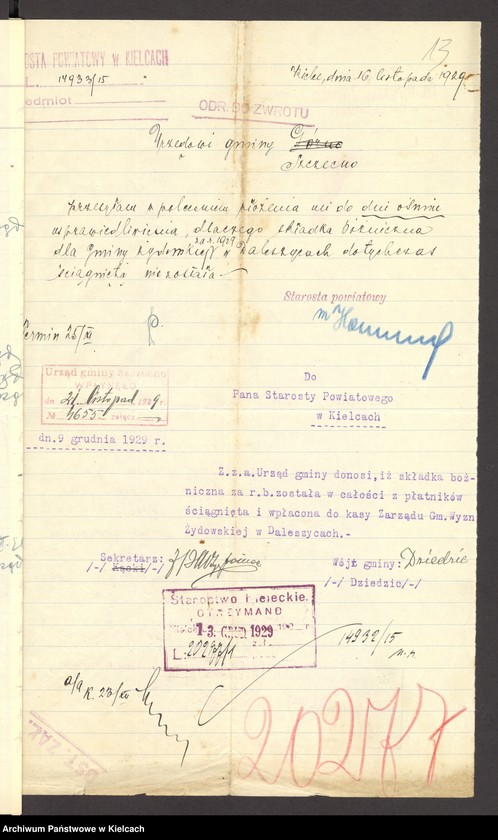 Obraz 16 z jednostki "[Ściąganie zaległej składki bóżniczej od członków gminy wyznaniowej żydowskiej w Bodzentynie]"