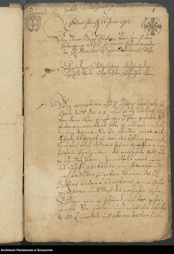 image.from.unit.number "Administrator des Fränkel- und Dörrren-Lehns zu Stargard gegen Gregorius Peßke und Kaufmann Jakob Pauli wegen Schulforderung"