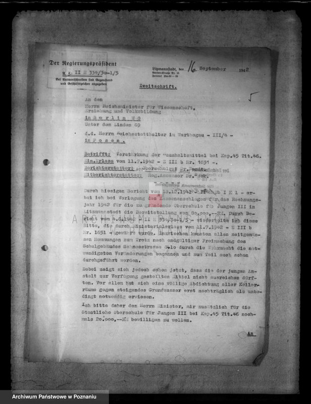 Obraz 9 z jednostki "Haushalt des höheren Schulen. Erziehungsbeihilfen. Begabtenförderung"