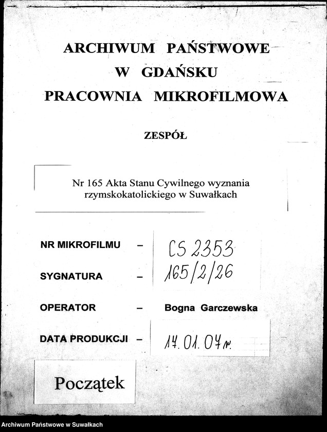 image.from.unit.number "Dowody do Akt Ślubnych z Parafii Suwalskiej 1856 r."