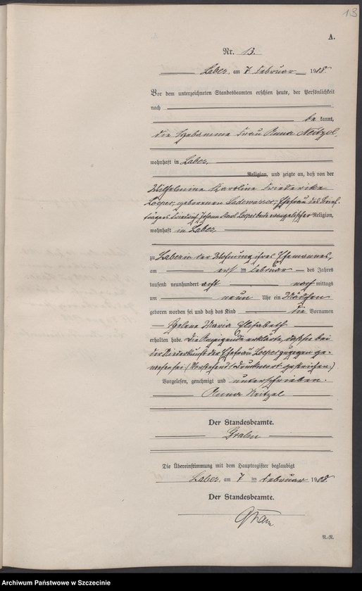 Obraz 16 z jednostki "Geburtsregister"