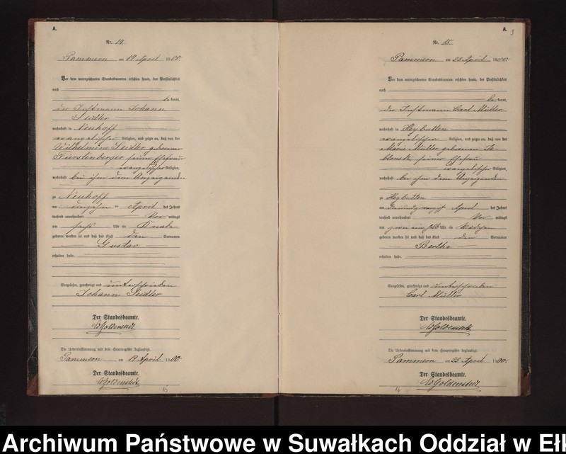 image.from.unit.number "Geburts-Neben-Register des Preussischen Standes-Amtes Neuhoff Kreis Loetzen"