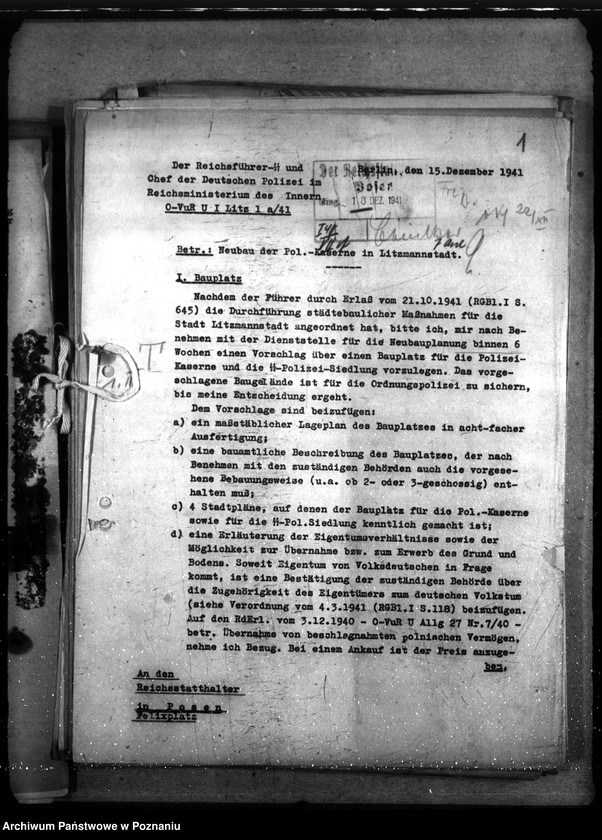 Obraz 5 z jednostki "Neubau. Polizeikaserne - Litzmannstadt"