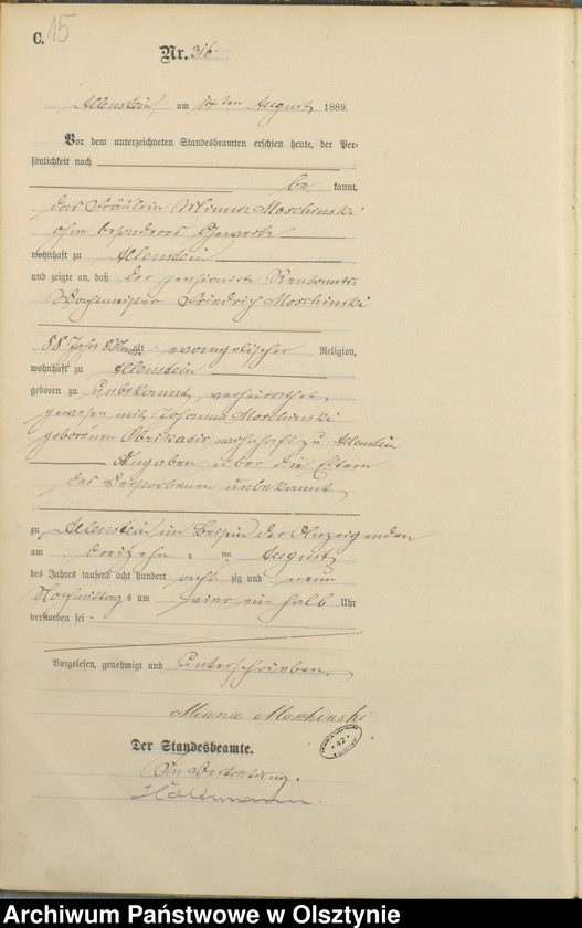 image.from.unit.number "Sterbe-=Haupt-Register Tom II,Nr 303 - 470"