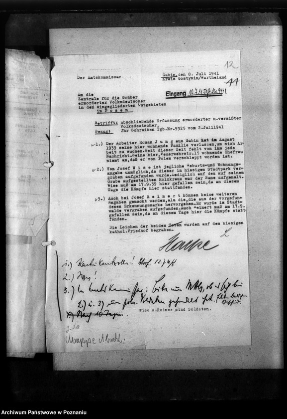 Obraz 17 z jednostki "Kreis Gostynin. Zgłoszenia zmarłych i zaginionych miejscowych Niemców w 1939 roku"