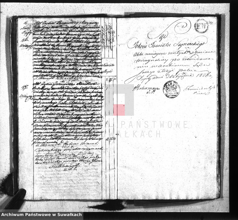 image.from.unit.number "Akta zejścia gminy wiżańskiey obwodu seyneńskiego, w województwie augustowskim od dnia 1-go stycznia do 31 grudnia 1825 roku"