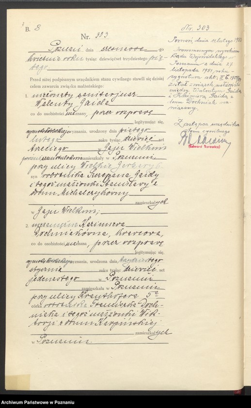 Obraz 10 z jednostki "Księga miejscowa małżeństw tom II [Rejestr główny małżeństw]"