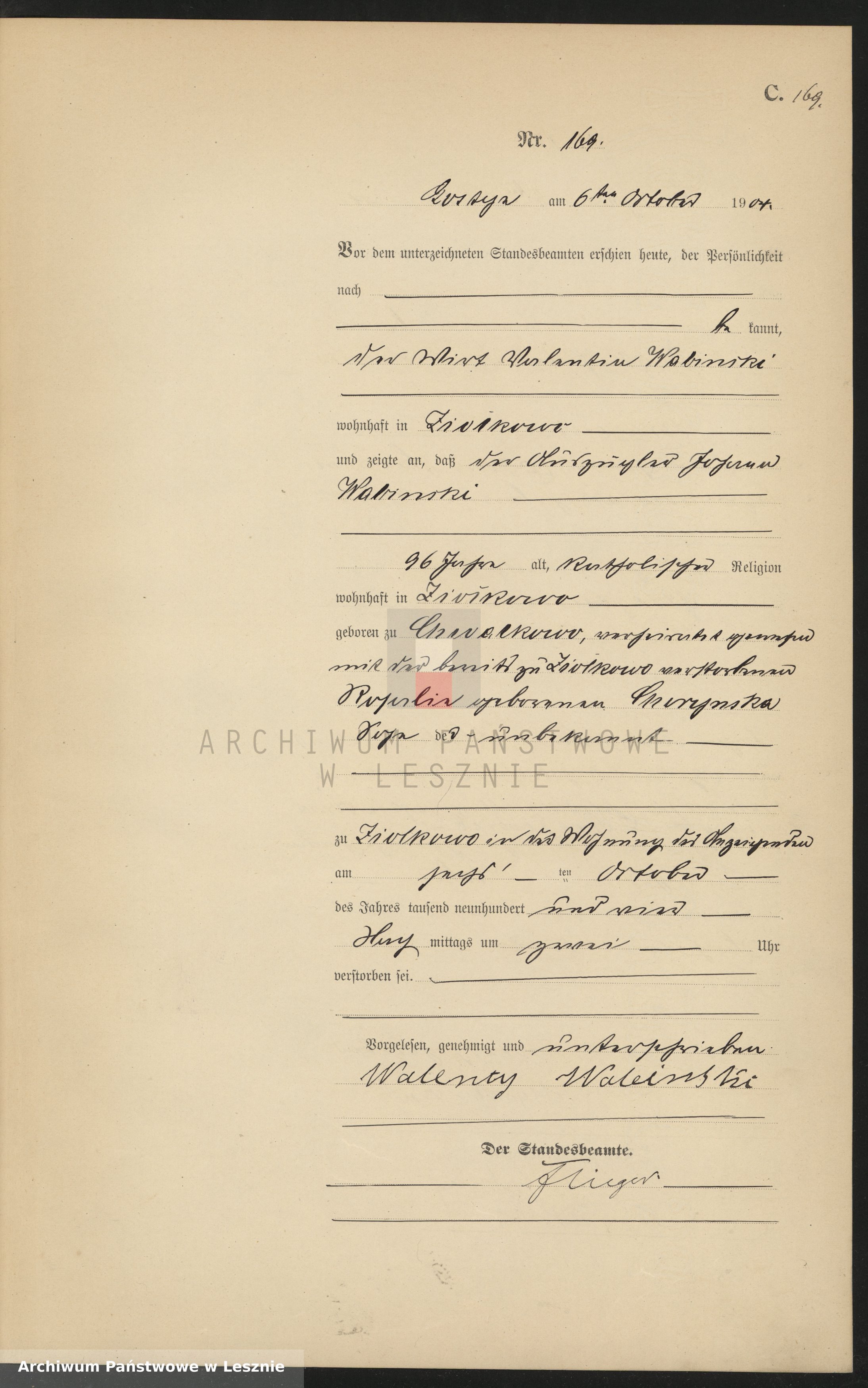 Skan z jednostki: [Księga zgonów]