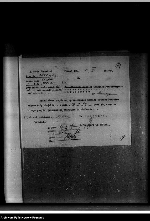 Obraz 18 z jednostki "Miasto Kruszwica Podatki komunalne /Ustawa z dnia 11.8.1923 r. Dz. U nr 94/"