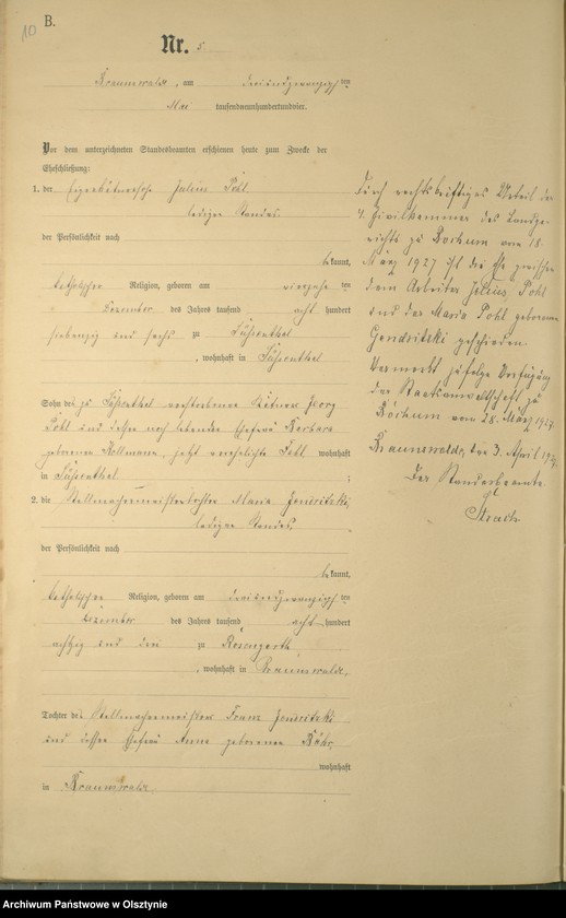 image.from.unit.number "Heiraths-Haupt-Register Nr 1 - 19"