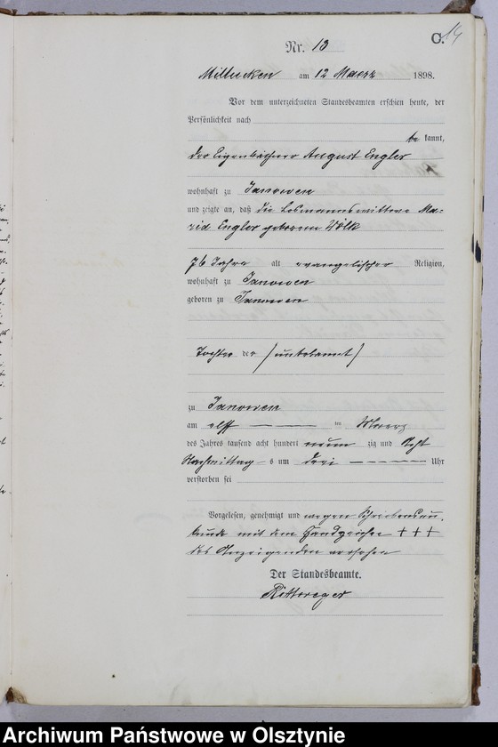 image.from.unit.number "Sterbe-Haupt-Register Nr 1 - 77 i 1 - 76"