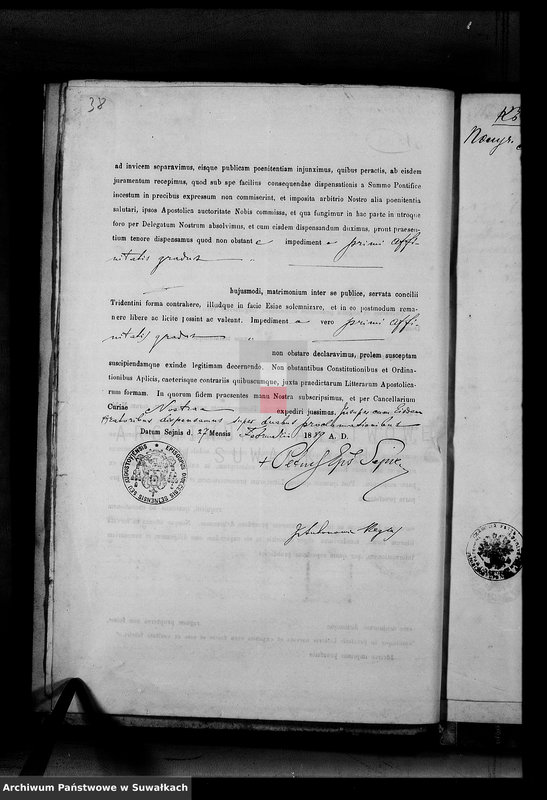 image.from.unit.number "Dokumenty k aktom brakosočetavšichsja Serejskago Rimsko-Katoličeskago Prichoda za 1889 god"