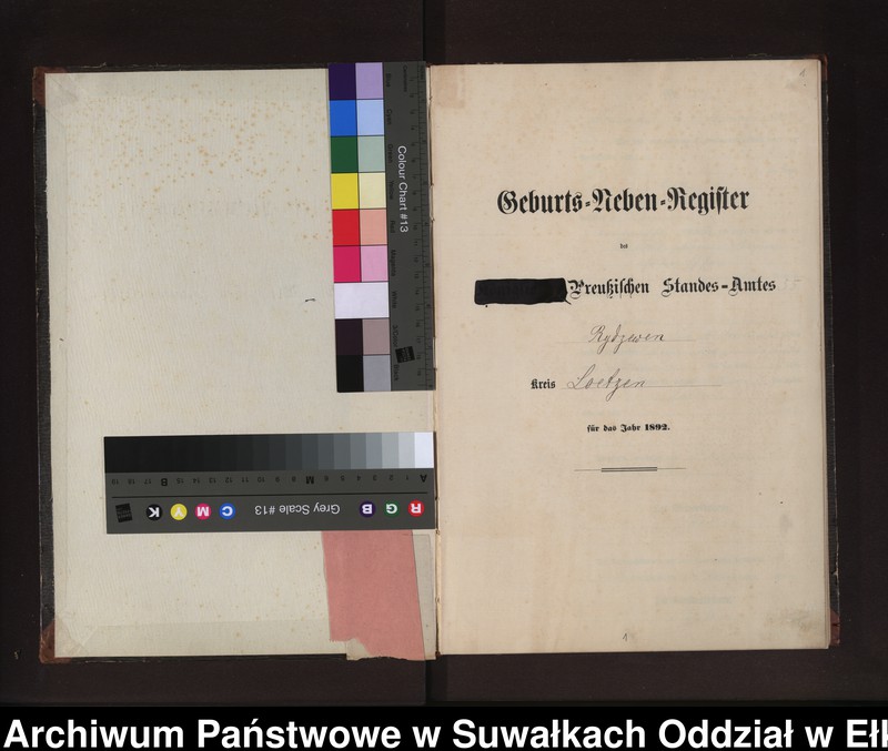 image.from.unit.number "Geburts-Neben-Register des Preussischen Standes-Amtes Rydzewen Kreis Loetzen"