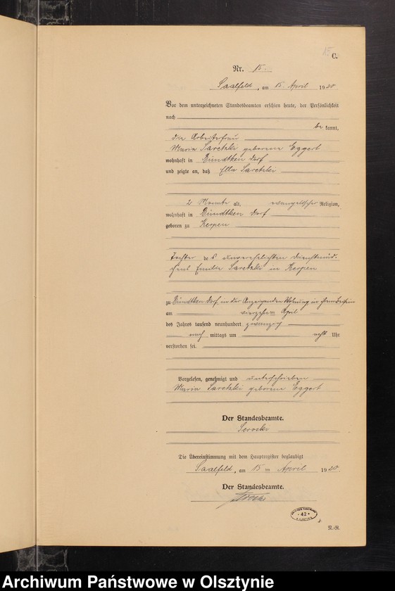 image.from.unit.number "Sterbe-Neben-Register Nr 1 - 29"
