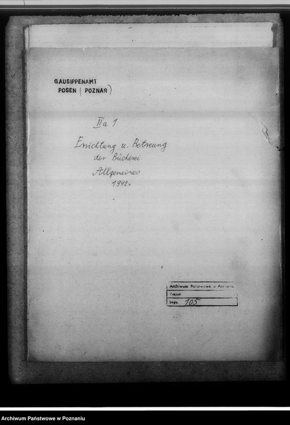 Obraz 3 z jednostki "Errichtung und Betreuung der Bücherei. Allgemeines"